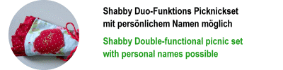 Duo-Funktion Picknicktasche Tischset Shabby chic